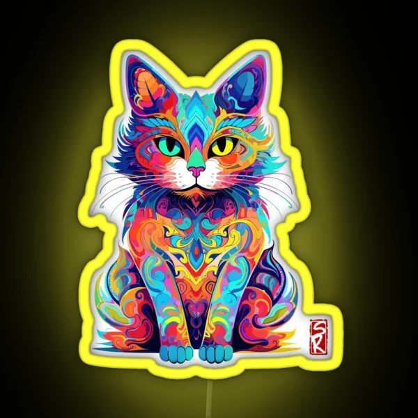 Colorful Cat RGB Neon Sign