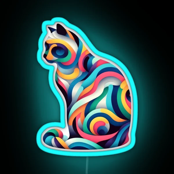Colorful Cat RGB Neon Sign