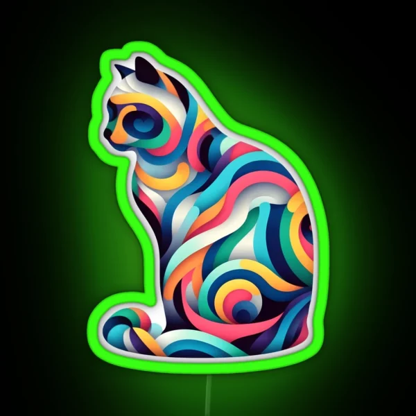 Colorful Cat RGB Neon Sign