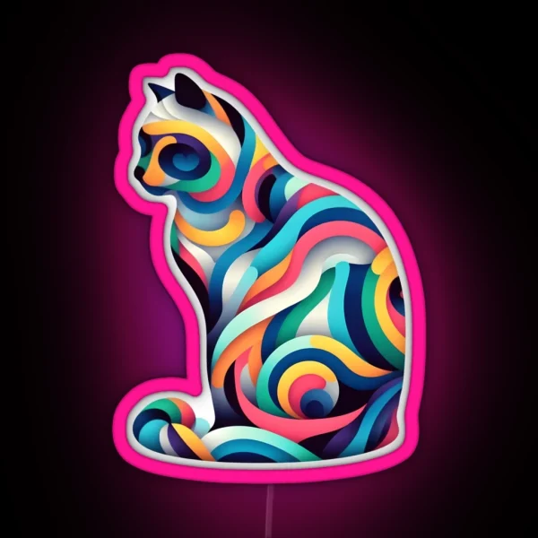 Colorful Cat RGB Neon Sign