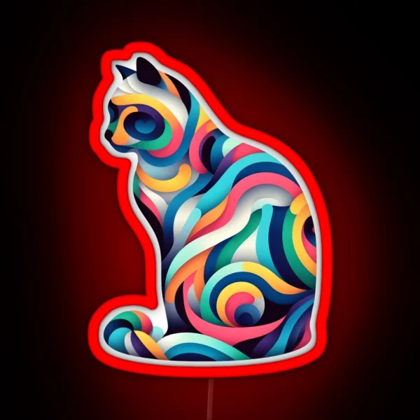 Colorful Cat RGB Neon Sign