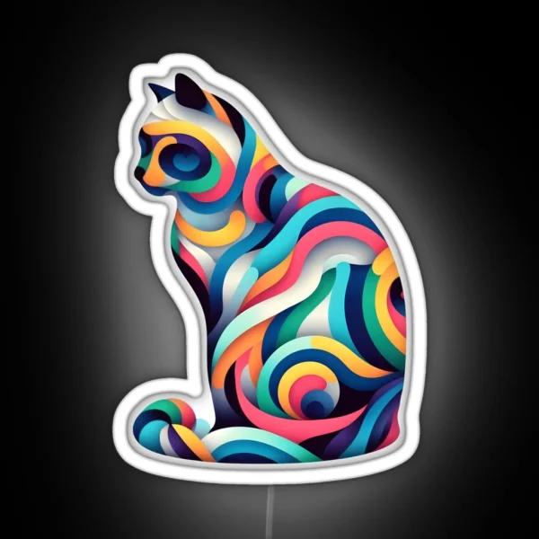 Colorful Cat RGB Neon Sign