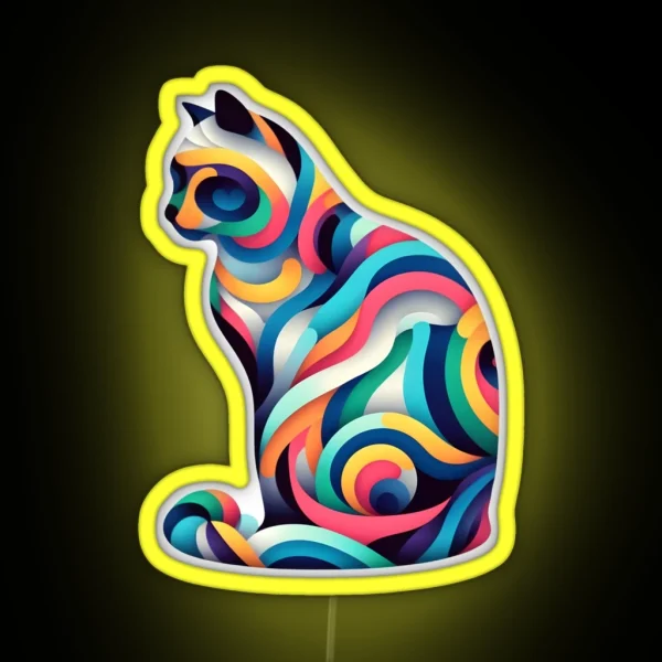 Colorful Cat RGB Neon Sign
