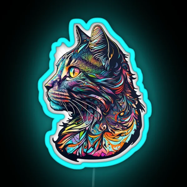 Colorful Cat RGB Neon Sign