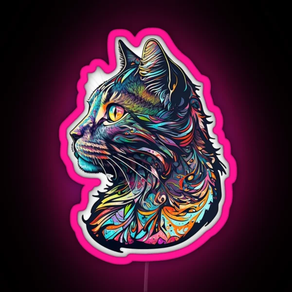 Colorful Cat RGB Neon Sign