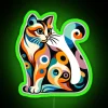 Vibrant colorful cat-themed LED neon sign for modern home decor
