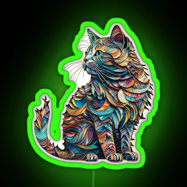Colorful Cat Whole Body RGB Neon Sign
