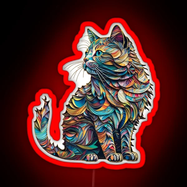Colorful Cat Whole Body RGB Neon Sign
