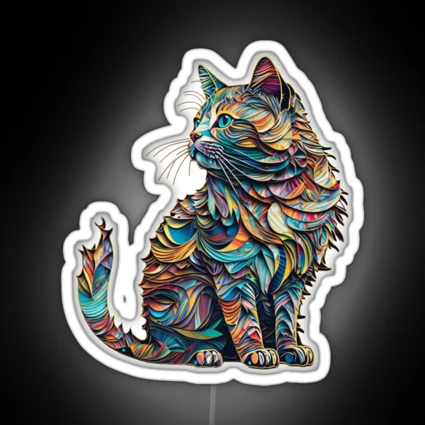 Colorful Cat Whole Body RGB Neon Sign