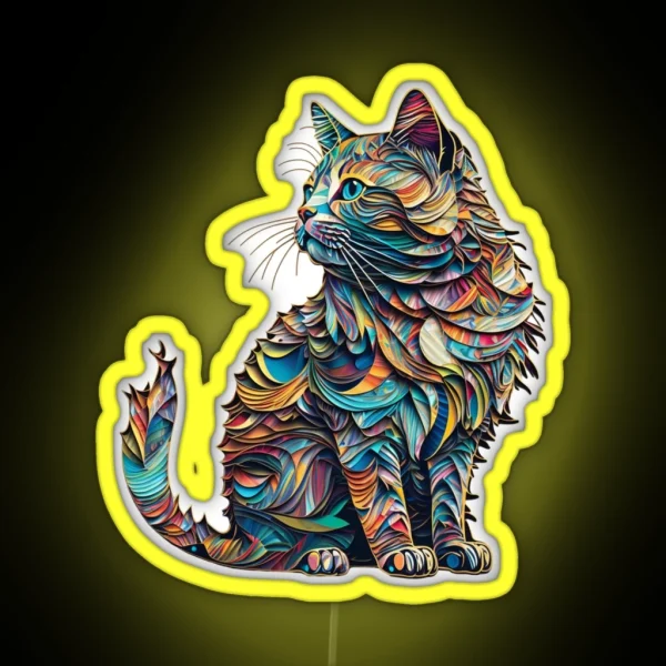 Colorful Cat Whole Body RGB Neon Sign