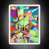 Eye-catching colorful digital display with vibrant multicolor RGB neon lighting