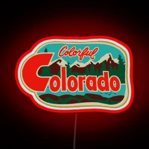 Colorful Colorado Vintage Travel Decal RGB Neon Sign
