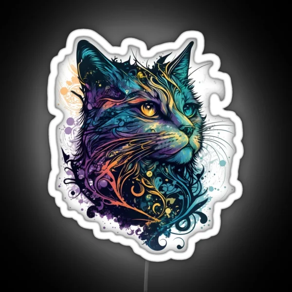 Colorful Cute Cat RGB Neon Sign