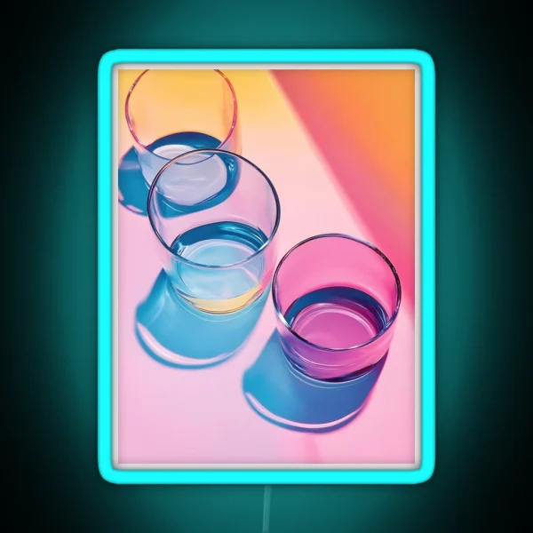 Colorful Glassware With Reflections RGB Neon Sign