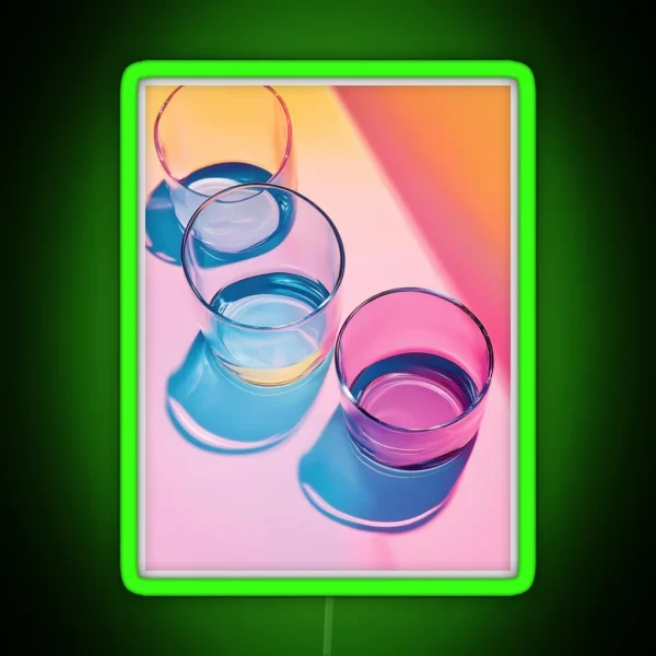 Colorful Glassware With Reflections RGB Neon Sign