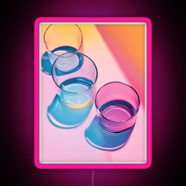 Colorful Glassware With Reflections RGB Neon Sign