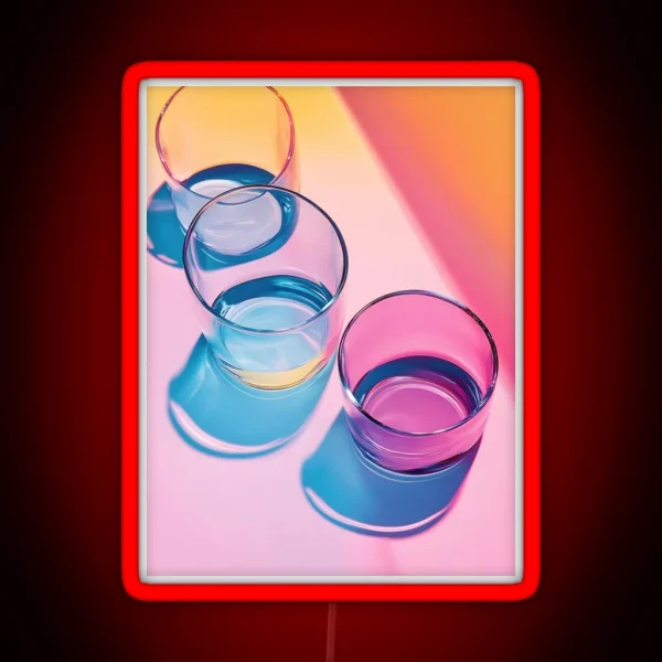 Colorful Glassware With Reflections RGB Neon Sign