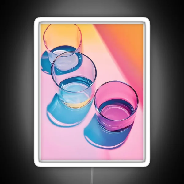 Colorful Glassware With Reflections RGB Neon Sign