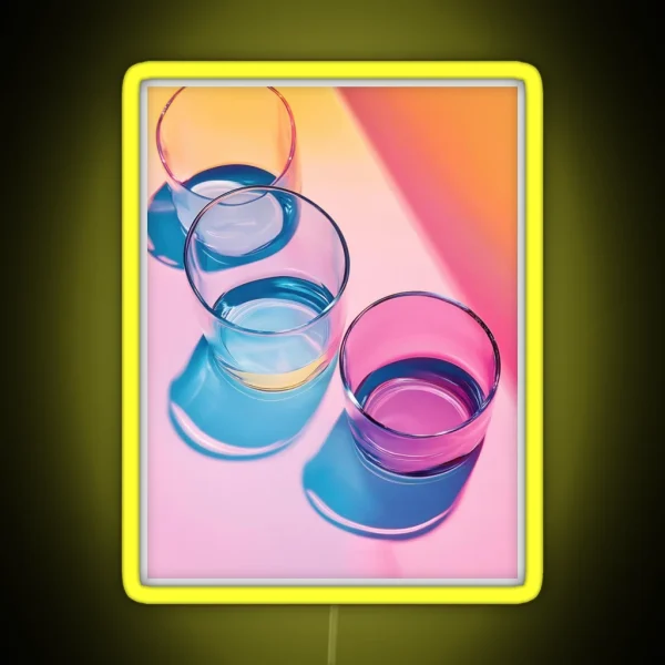 Colorful Glassware With Reflections RGB Neon Sign