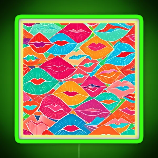 Colorful Kisses Design RGB Neon Sign
