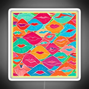 Colorful Kisses Design RGB Neon Sign