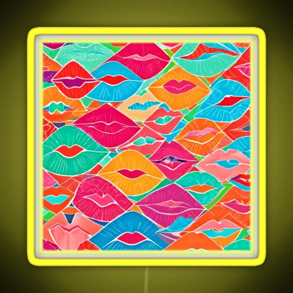 Colorful Kisses Design RGB Neon Sign