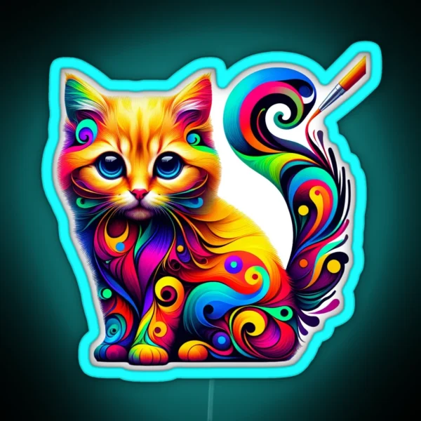 Colorful Kitten RGB Neon Sign