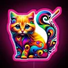 Colorful Feline Neon Sign with Vibrant RGB LED Display