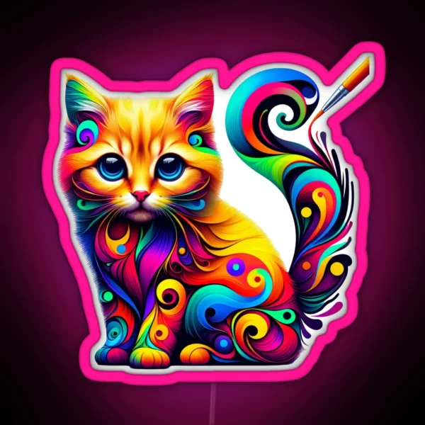 Colorful Kitten RGB Neon Sign