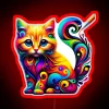 Add Vibrant Whimsy with This Glowing Colorful Kitten Sign