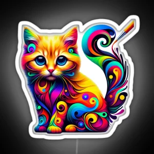 Colorful Kitten RGB Neon Sign