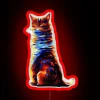 Vibrant Whimsy Decor with Colorful Painted Cat and Sunny Vibe Glow