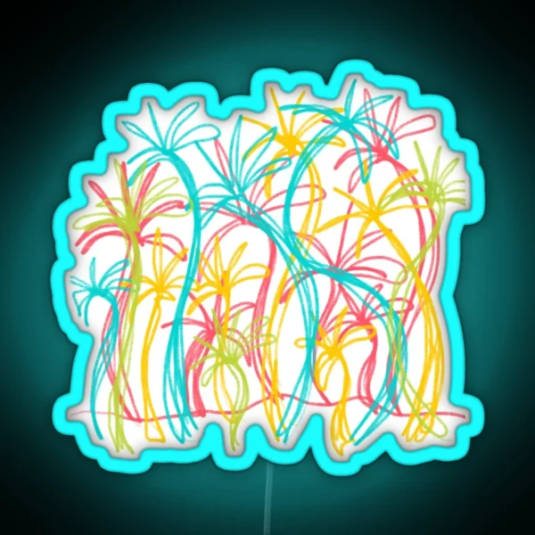 Colorful Palm Chaos RGB Neon Sign
