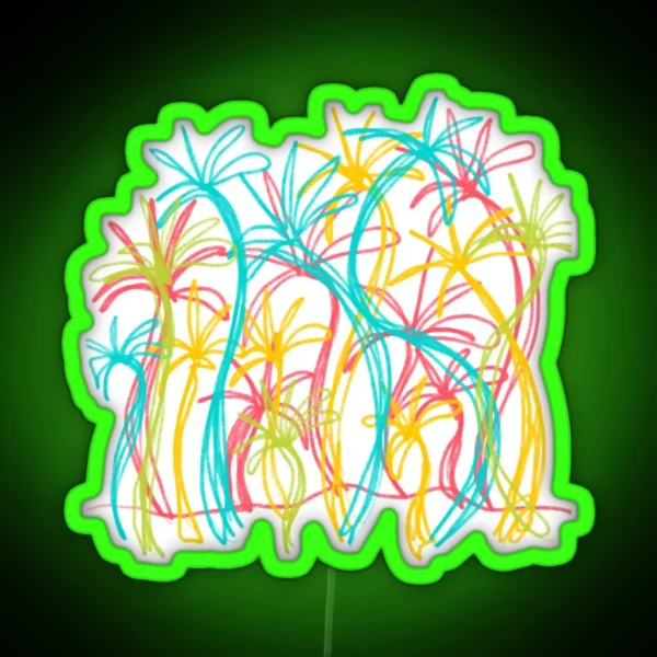 Colorful Palm Chaos RGB Neon Sign