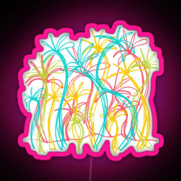 Colorful Palm Chaos RGB Neon Sign