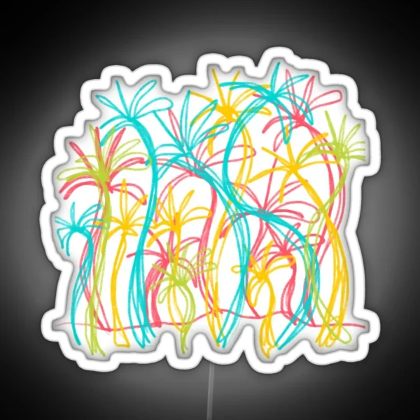 Colorful Palm Chaos RGB Neon Sign
