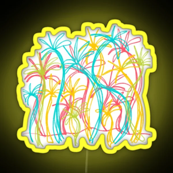 Colorful Palm Chaos RGB Neon Sign