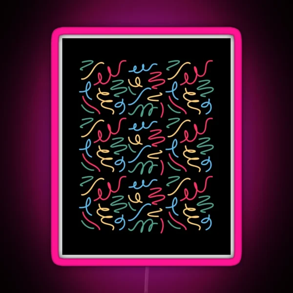 Colorful Playful Pattern RGB Neon Sign