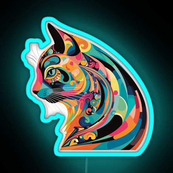 Colorful Whiskers RGB Neon Sign