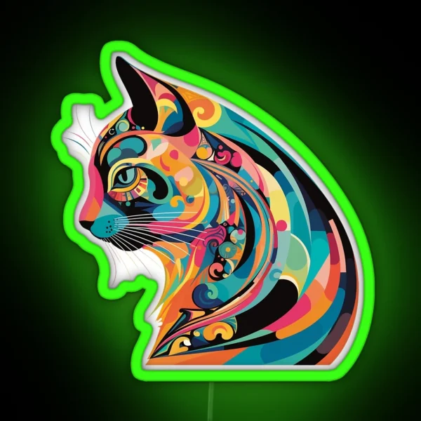 Colorful Whiskers RGB Neon Sign