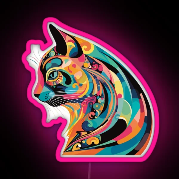 Colorful Whiskers RGB Neon Sign