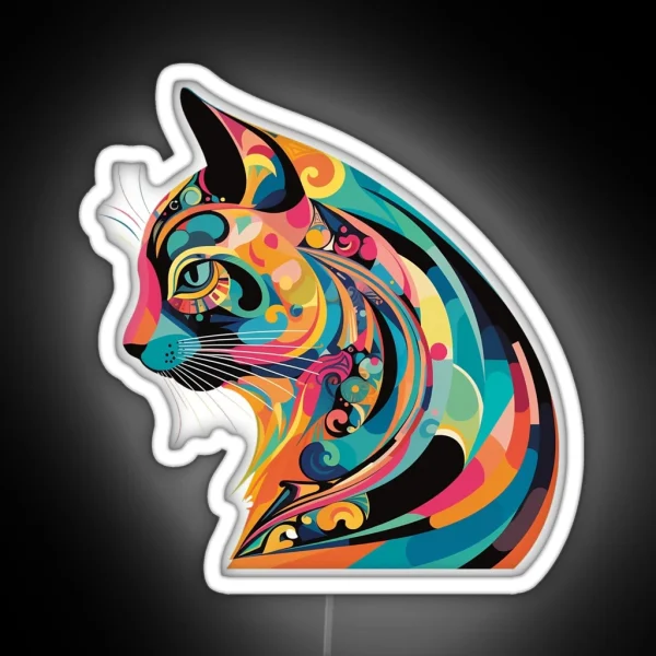 Colorful Whiskers RGB Neon Sign