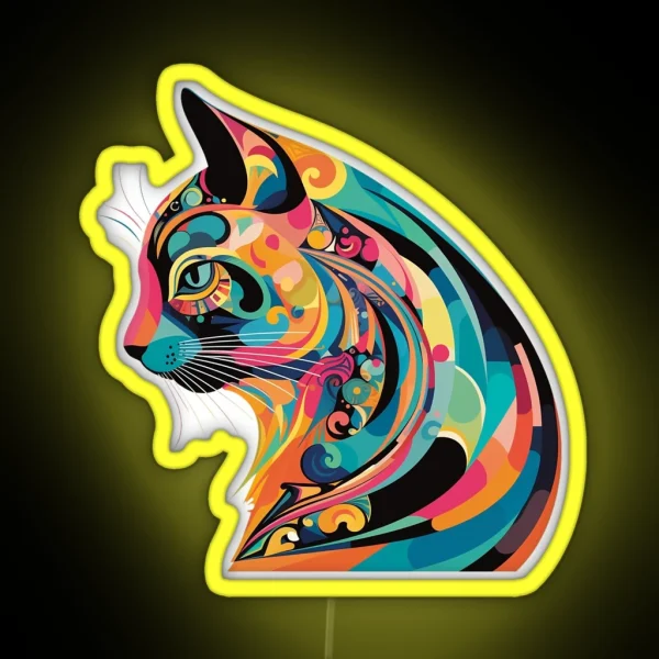 Colorful Whiskers RGB Neon Sign