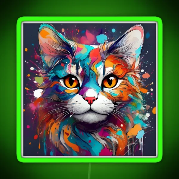 Colourful Cat RGB Neon Sign