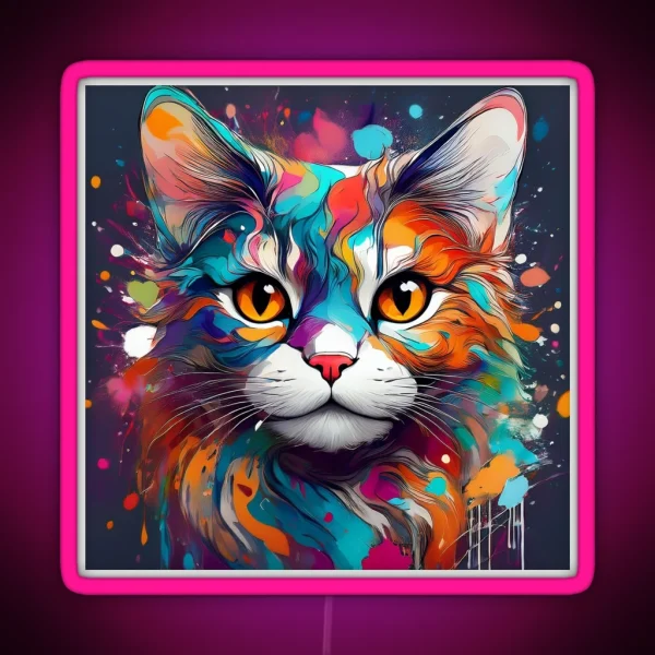 Colourful Cat RGB Neon Sign