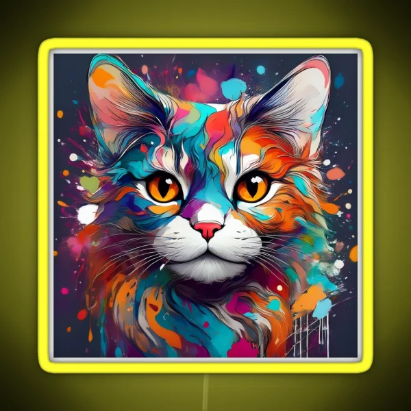 Colourful Cat RGB Neon Sign
