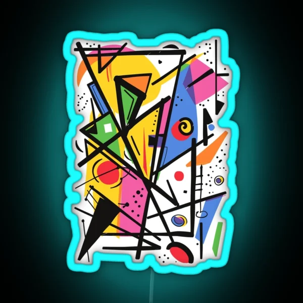 Colourful Chaos A Geometric Explosion RGB Neon Sign