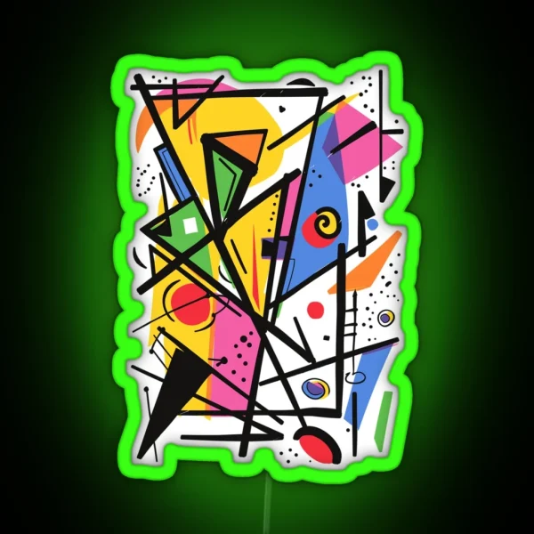 Colourful Chaos A Geometric Explosion RGB Neon Sign