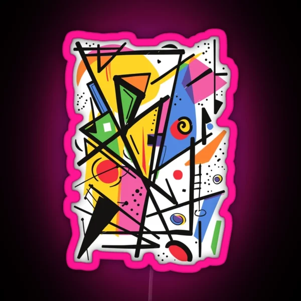 Colourful Chaos A Geometric Explosion RGB Neon Sign