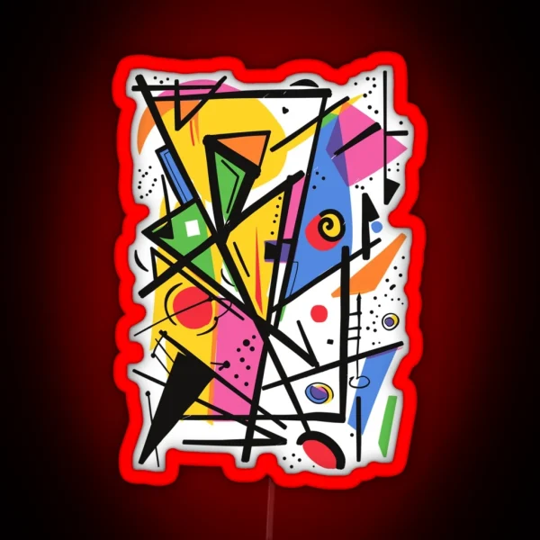 Colourful Chaos A Geometric Explosion RGB Neon Sign